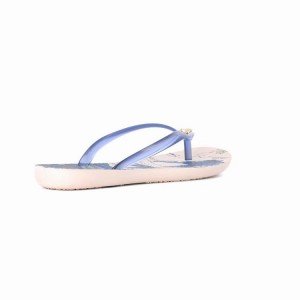 Beige / Blue Women's Ipanema Wave Natural Flip Flops | 0194357-WE