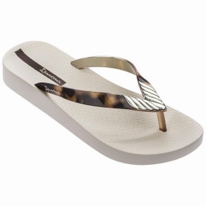 Beige / Brown / Gold Women's Ipanema Elegance Flip Flops | 4268153-SG