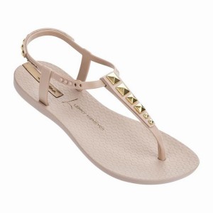 Beige / Gold Women's Ipanema Premium Lenny Rocker Sandals | 1398672-IP