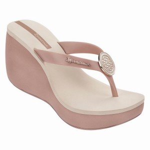 Beige / Pink Women's Ipanema Bossa Flip Flops | 0354892-US