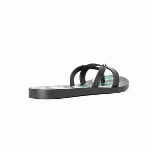 Black Women's Ipanema Kirei Silk V Flip Flops | 5827394-NK