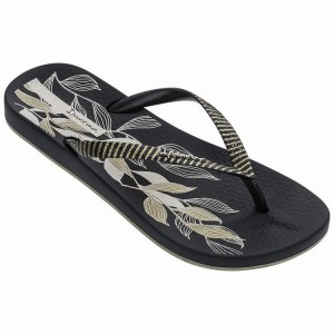 Black / Gold Women's Ipanema Anatomic Nature IV Flip Flops | 0327849-WH