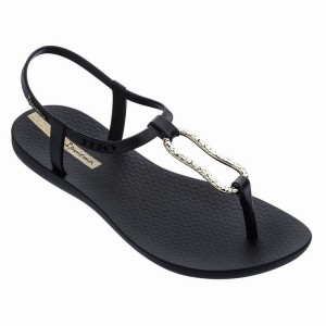 Black / Gold Women's Ipanema Class Mood Sandals | 9268035-TS