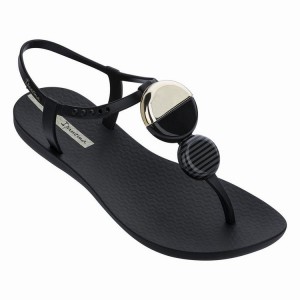 Black / Gold Women's Ipanema Ella Sandals | 6239154-DM