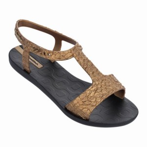 Black / Gold Women's Ipanema Venus Sandals | 9143850-WS