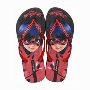 Black / Red Women's Ipanema Ladybug Flip Flops | 0529713-QN