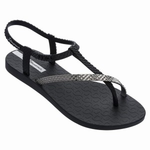 Black / Silver Women's Ipanema Class Wish II Sandals | 5820149-TK