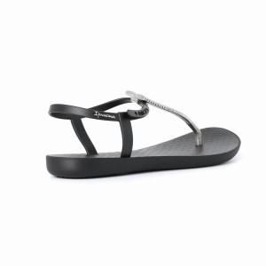 Black / Silver Women's Ipanema Ribba Sandals | 6374125-YF