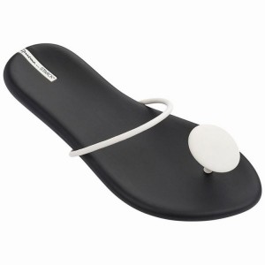 Black / White Women's Ipanema Philippe Starck Thing U II Flip Flops | 4976185-KW