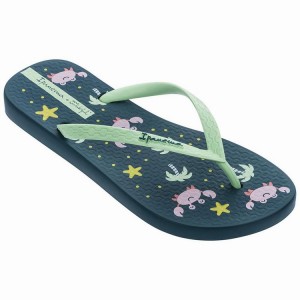 Blue / Green Women's Ipanema Mr. Wonderful II Flip Flops | 6235084-MO