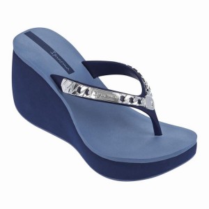 Blue / Silver Women's Ipanema Lipstick Chains Flip Flops | 8369105-DB