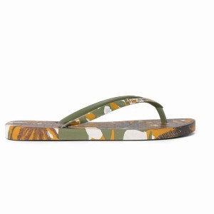 Green / Brown Women's Ipanema I Love Sun Flip Flops | 4520786-IR