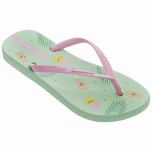 Green / Pink Women's Ipanema Mr. Wonderful II Flip Flops | 3571260-PW