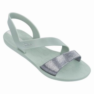 Green / Silver Women's Ipanema Vibe Sandals | 7314605-AU