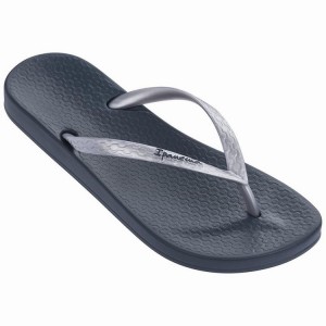 Navy / Silver Women's Ipanema Anatomic Tan Flip Flops | 7195426-XS