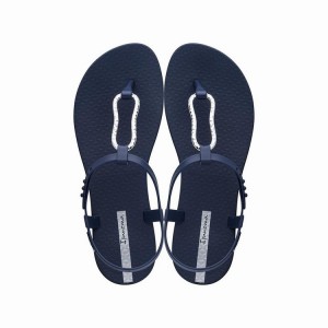 Navy / Silver Women's Ipanema Class Mood Sandals | 2389670-BU