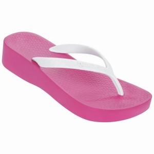 Pink / White Women's Ipanema Brasil Tropical Plat Flip Flops | 4723109-GD