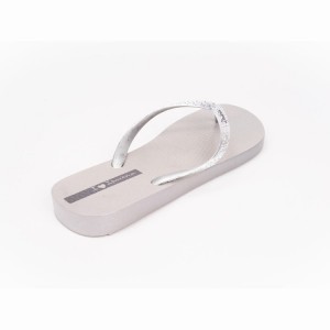 White / Silver Women's Ipanema Glam Flip Flops | 7491835-LW