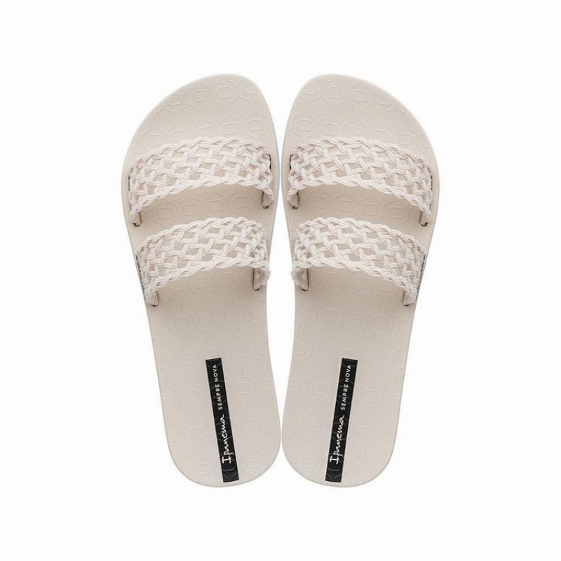 Beige Women's Ipanema Renda Slides | 1482950-LX