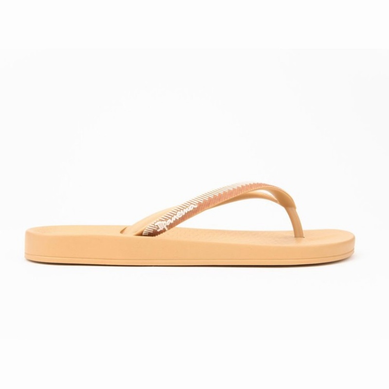 Beige / Brown / White Women's Ipanema Ana Lovely IX Flip Flops | 9738106-FA