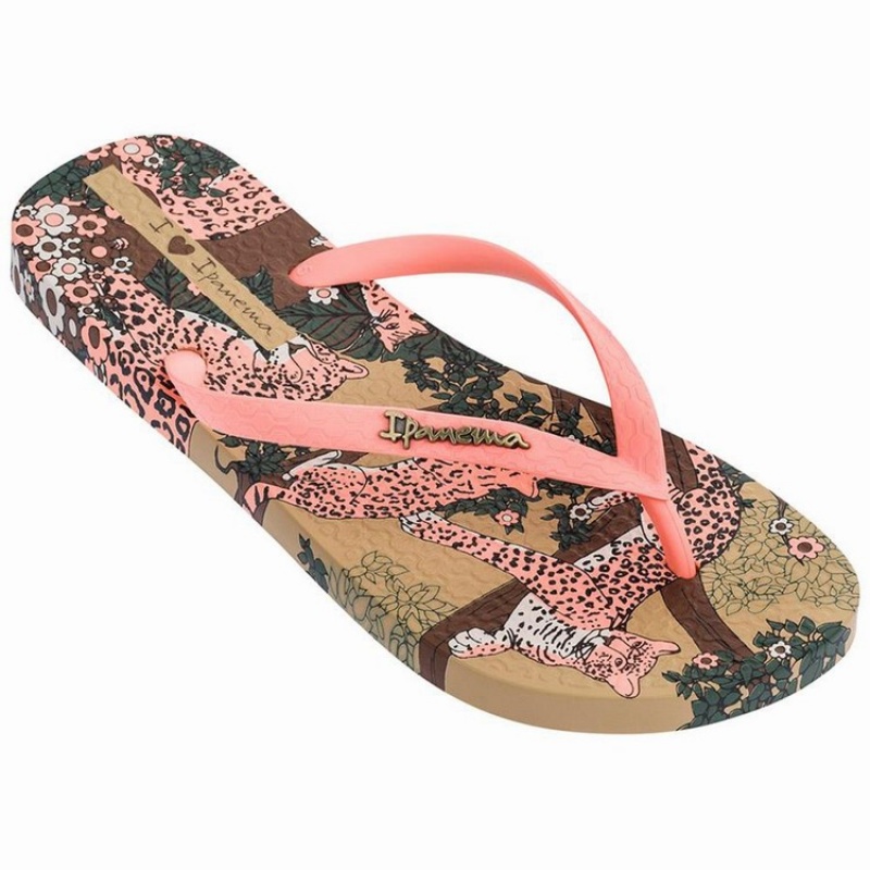 Beige / Pink Women's Ipanema Pop Flip Flops | 8450397-GQ