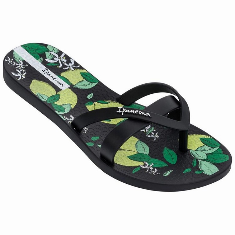 Black Women's Ipanema Kirei Silk V Flip Flops | 5827394-NK