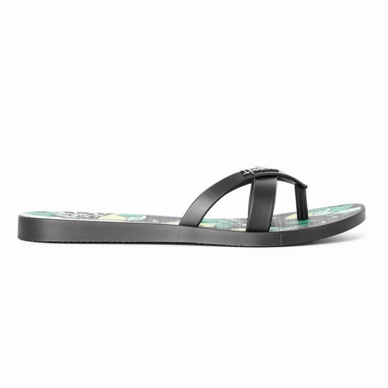 Black Women's Ipanema Kirei Silk V Flip Flops | 5827394-NK