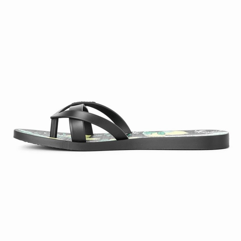 Black Women's Ipanema Kirei Silk V Flip Flops | 5827394-NK