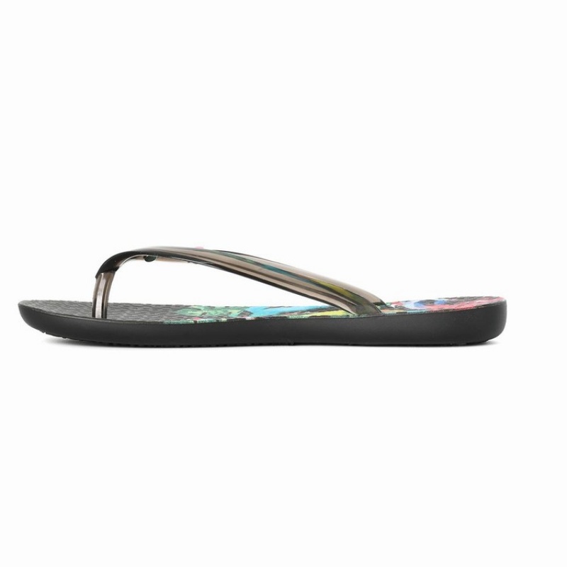 Black Women's Ipanema Wave Natural Flip Flops | 7624953-UZ