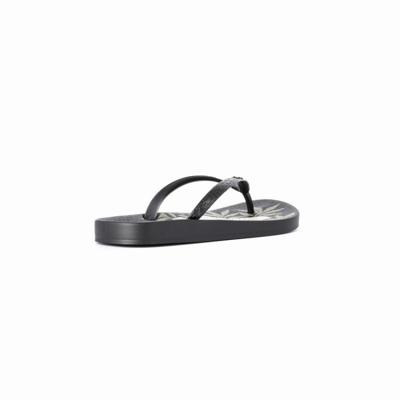 Black / Beige Women\'s Ipanema Ana Hibiscus Flip Flops | 8093257-UQ