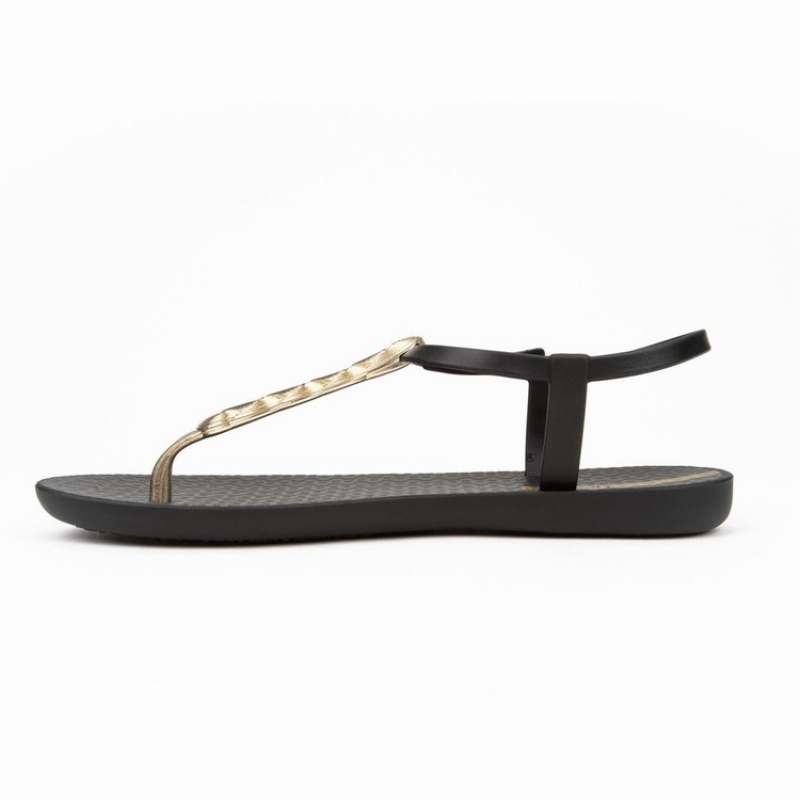 Black / Gold Women's Ipanema Braid Sandals | 8975164-FM