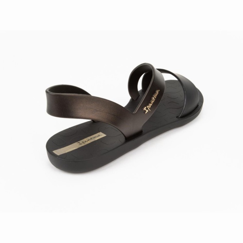 Black / Gold Women's Ipanema Vibe Sandals | 8742691-RM