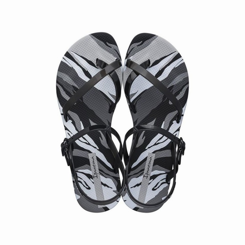 Black / Grey Women's Ipanema Fashion IX Sandals | 8631450-SW