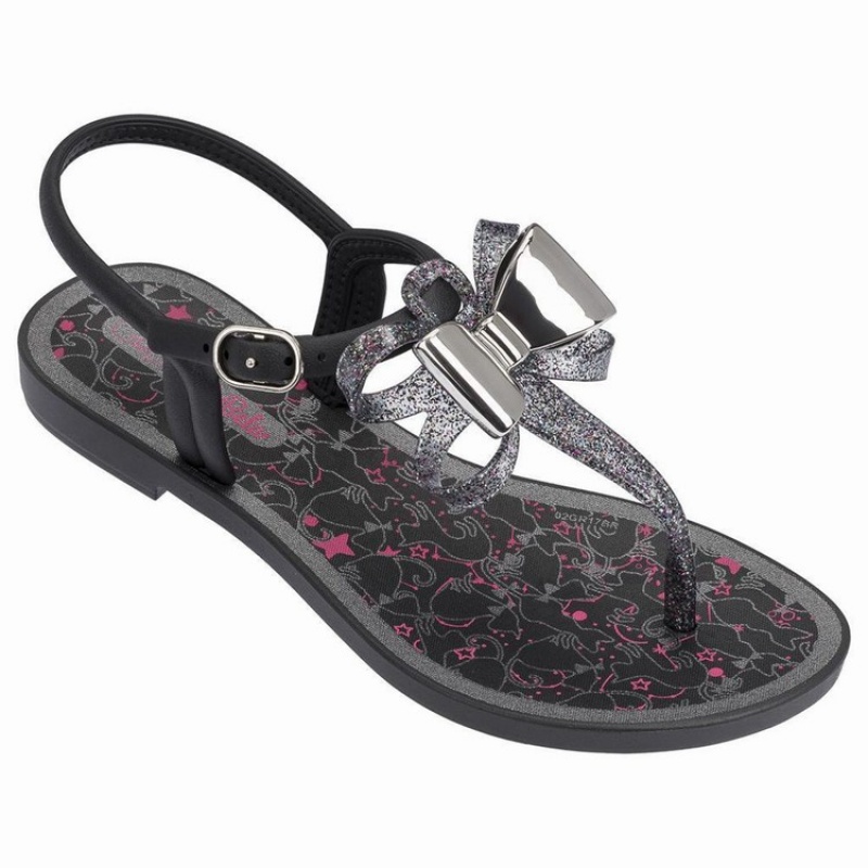 Black / Silver Kids\'\' Ipanema Bela III Sandals | 9083652-ZX