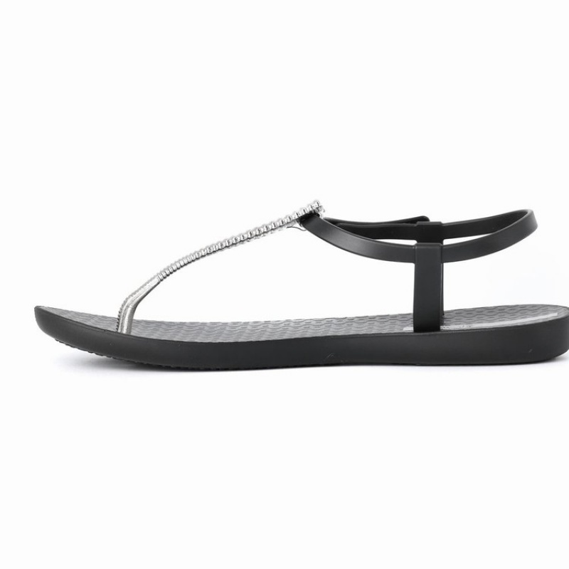 Black / Silver Women's Ipanema Ribba Sandals | 6374125-YF