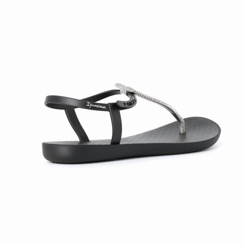 Black / Silver Women\'s Ipanema Ribba Sandals | 6374125-YF