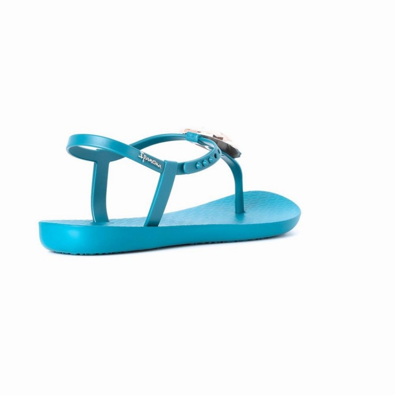 Blue / Gold Women's Ipanema Leaf Sandals | 4528137-BN