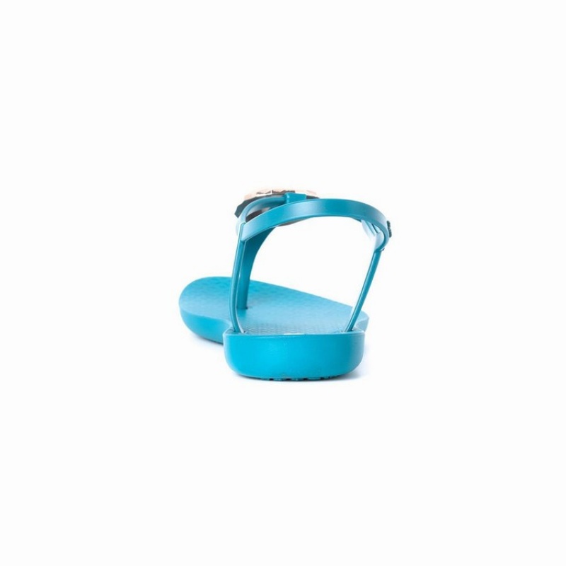 Blue / Gold Women\'s Ipanema Leaf Sandals | 4528137-BN