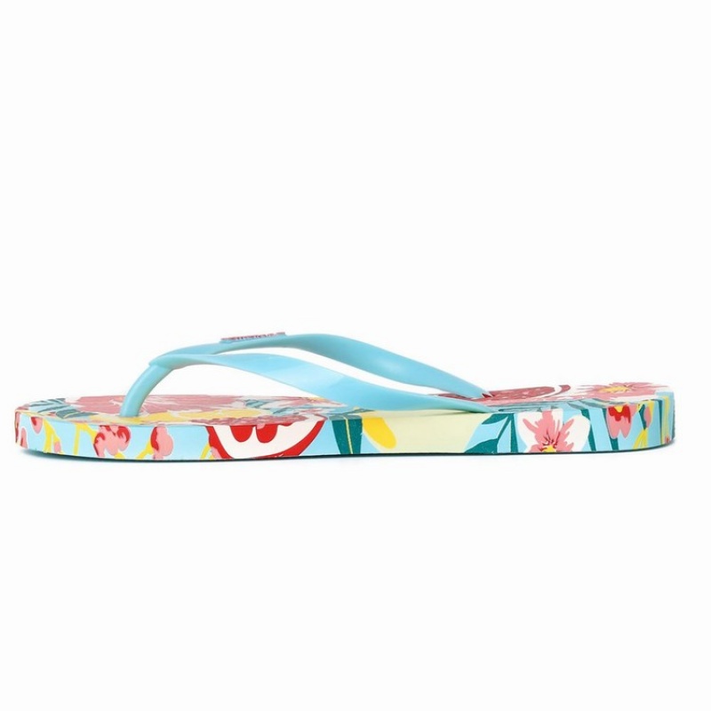 Blue / Red Women's Ipanema I Love Sun Flip Flops | 5492783-FJ