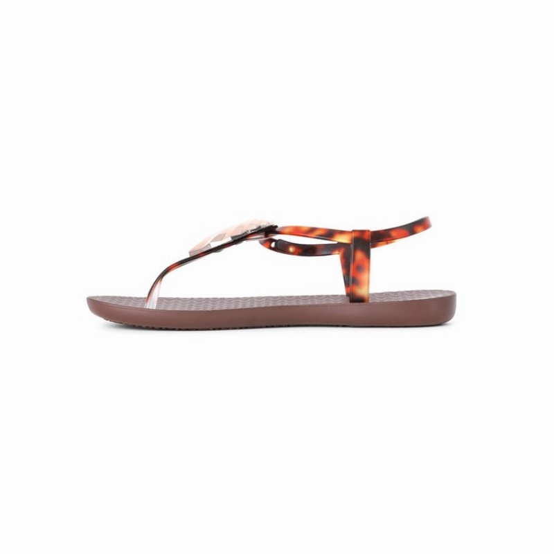 Brown / Gold Women's Ipanema Leaf Sandals | 6254783-WF