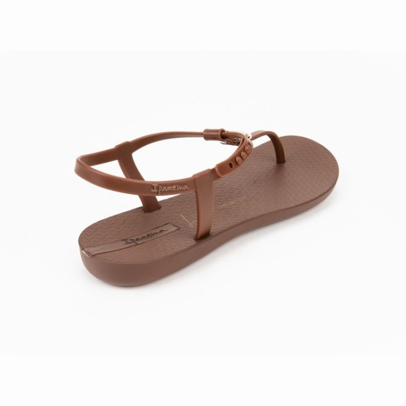 Brown / Gold Women's Ipanema Lenny Locket Sandals | 5016324-IA