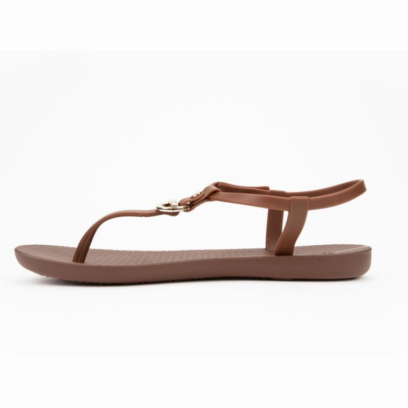 Brown / Gold Women's Ipanema Lenny Locket Sandals | 5016324-IA