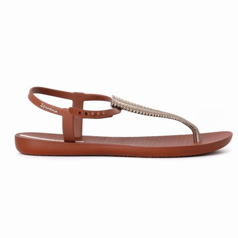 Brown / Gold Women's Ipanema Ribba Sandals | 4296317-IK