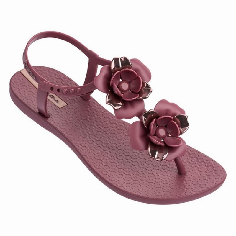 Burgundy Women's Ipanema Floret Sandals | 0286957-LW