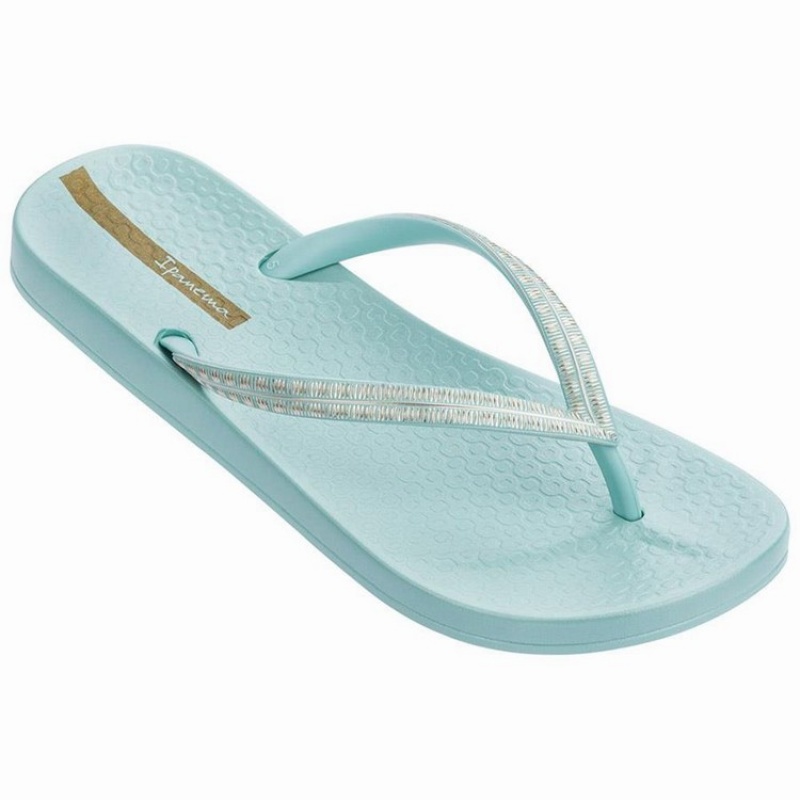 Green / Gold Women's Ipanema Ana Metallic IV Flip Flops | 4726905-BZ