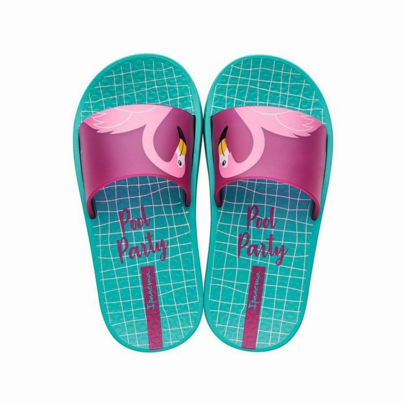 Green / Pink Kids'' Ipanema Slippy Sandals | 6218357-YM