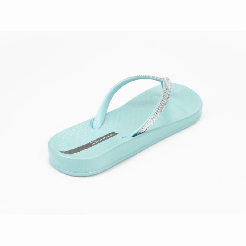 Green / Silver Women's Ipanema Ana Metallic III Flip Flops | 4938026-WJ