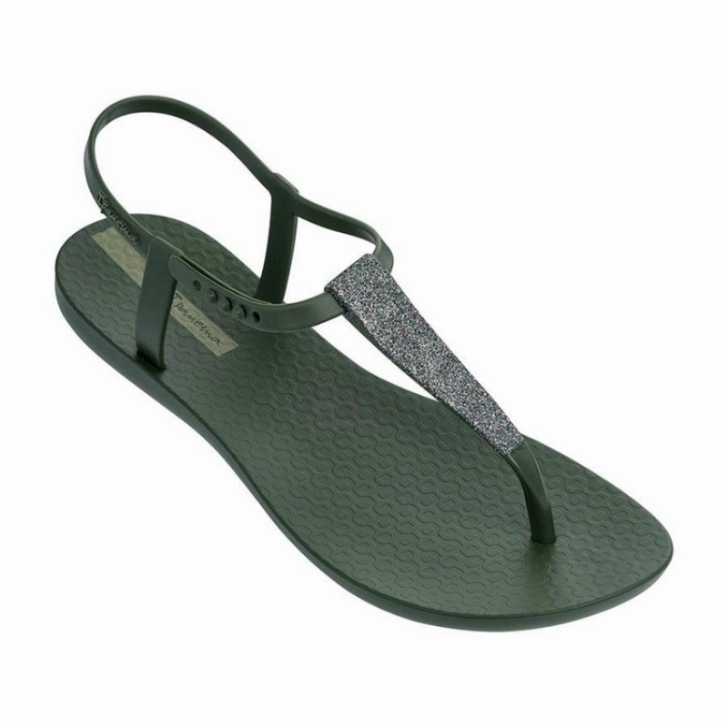 Green / Silver Women's Ipanema Shimmer Sandals | 3172590-DT