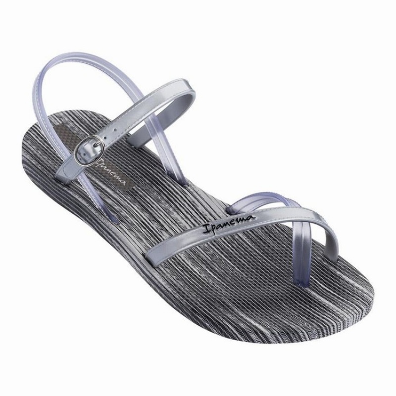 Grey / Silver Women's Ipanema Suzi Print Sandals | 0361247-EX