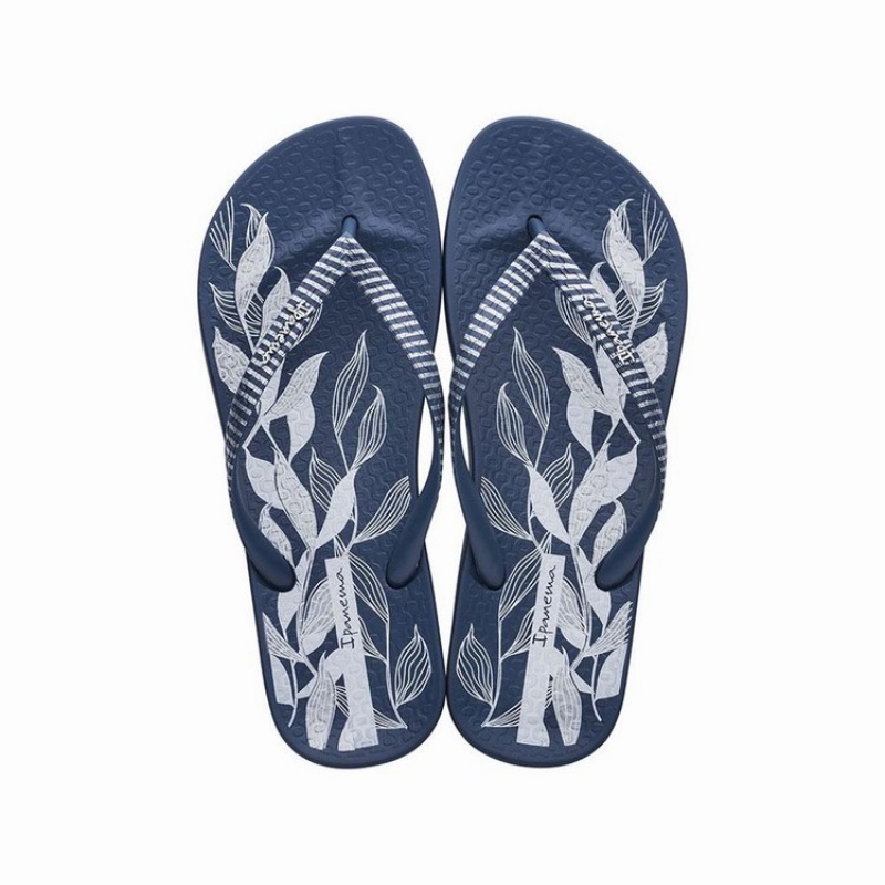 Navy Women's Ipanema Anatomic Nature IV Flip Flops | 0148362-SN